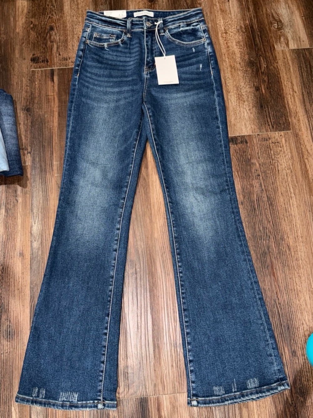 Flying Monkey Blue Flare Jeans with Subtle Fading